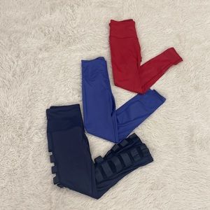 Victoria Secret 2 Piece Legging Set - Red & Dark Blue